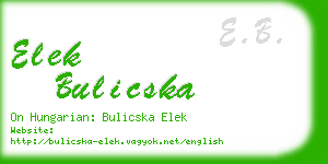 elek bulicska business card